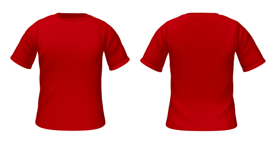 Download Plantilla Con Camisetas En Blanco De Color Rojo Foto de ...
