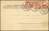 istock blank vintage postcard sent from hilversum, Netherlands  in 1904, a very good historic background of postal service, can be used for any usage for any historic situation. 1401086386