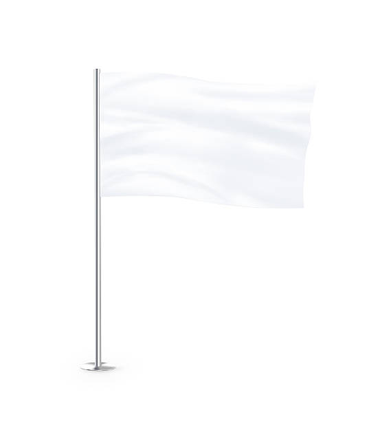 blank white flag mock up stand - 旗杆 插圖 個照片及圖片檔