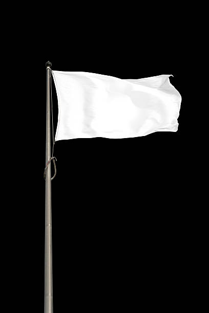 空白の白いフラグ - 白旗 ストックフォトと画像