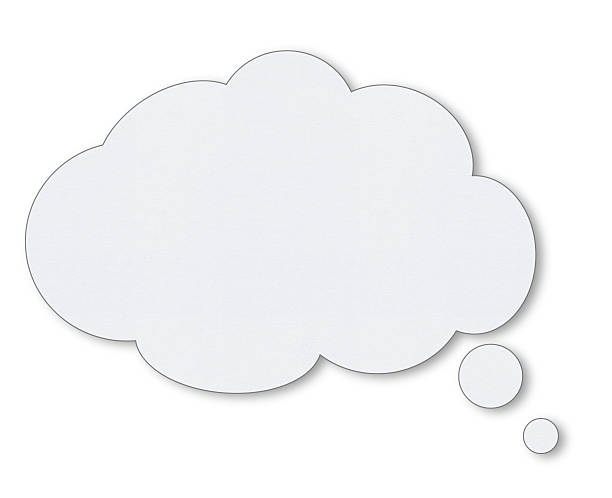 Blank White Speech Bubbles  thought bubble stock pictures, royalty-free photos & images