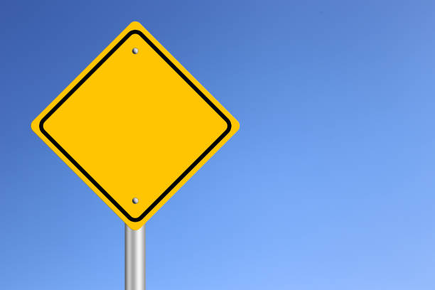 Blank Yellow  Road Sign stock photo