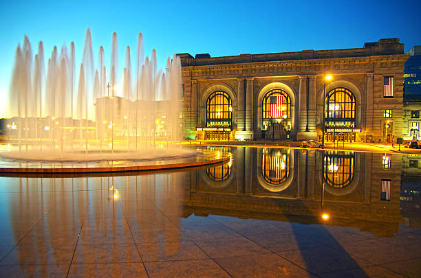 Bloch Fountain "Bloch Fountain in front of Union Station, Kansas City, MO" kansas city missouri stock pictures, royalty-free photos & images