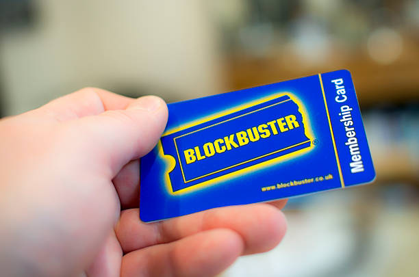 Blockbuster Card Poole, UK - November 12, 2015: A memerbship card from the now defunct "Blockbuster" video rental company. video pirn stock pictures, royalty-free photos & images