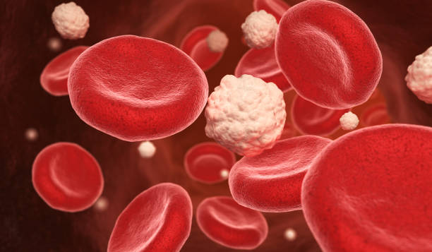 Blood cells and glucose in the vein stock photo