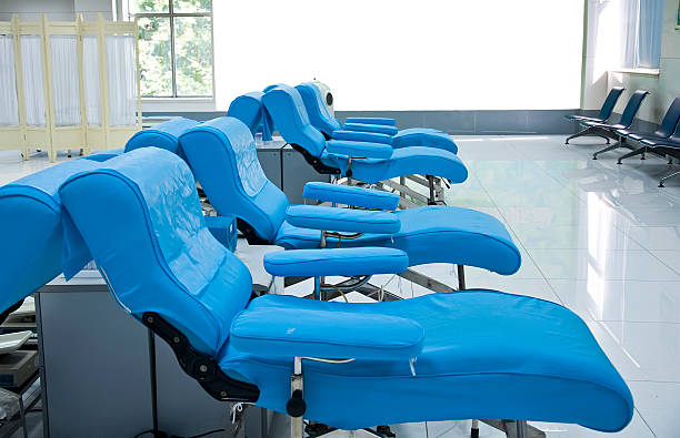 Blood donation chair stock photo