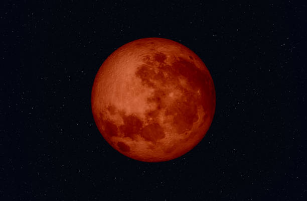 Blood moon. Blood Red Moon Lunar eclipse. Blood moon concept of a red full moon. Elements of this image furnished by NASA. ______ Url(s): 
https://www.nasa.gov/sites/default/files/thumbnails/image/edu_distance_to_the_moon_0.png
Software: Adobe Photoshop CC 2015. Knoll light factory. Adobe After Effects CC 2017. blood moon stock pictures, royalty-free photos & images