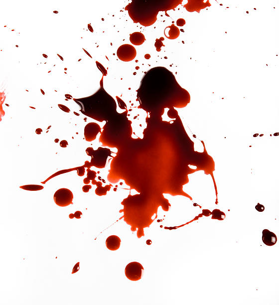 Blood Splat on White Background stock photo