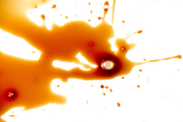 Blood stains on a white background stock photo