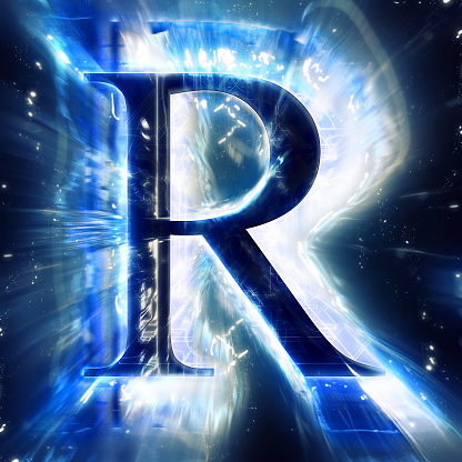 Blue Abstract Letter R Stock Photo - Download Image Now - iStock