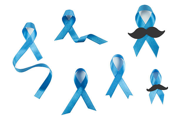 Blue awareness ribbons collection stock photo