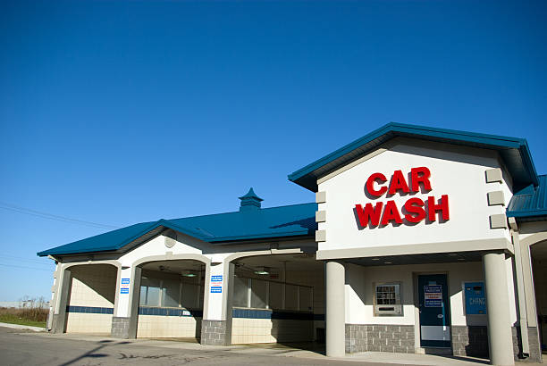 Blue Car Wash stock photo