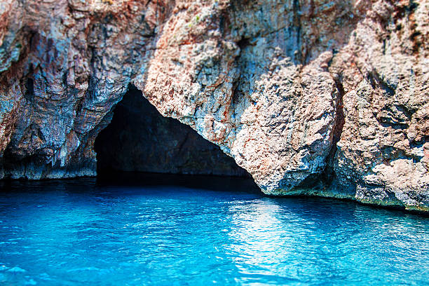 Blue Cave, Alonissos stock photo