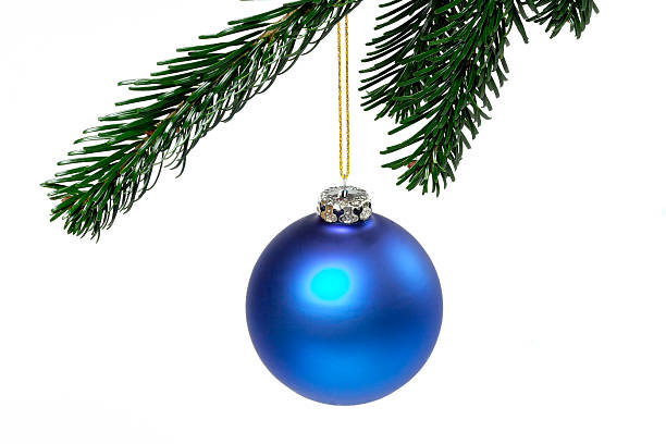blue christmas ball stock photo