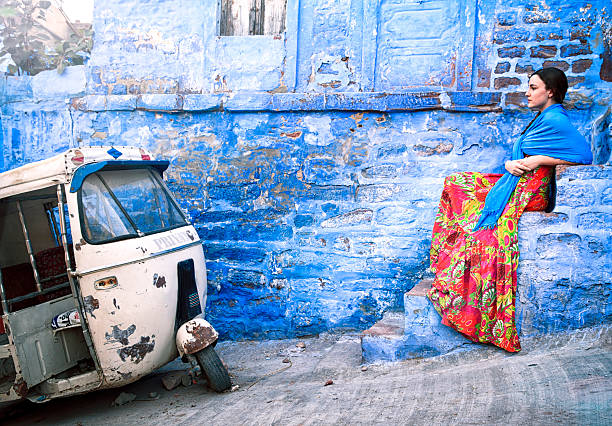 Blue City Jodhpur Portrait. stock photo