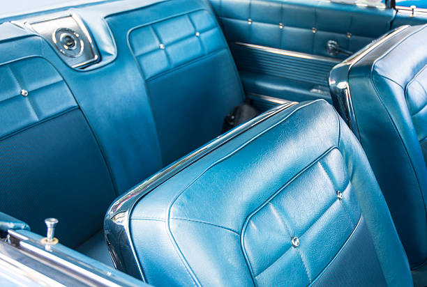 Blue Classic Vintage Car Interior