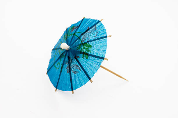 Blue Cocktail Umbrella stock photo