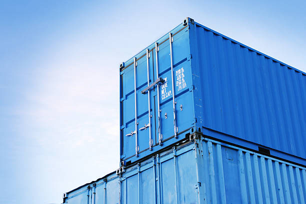 Blue Containers stock photo