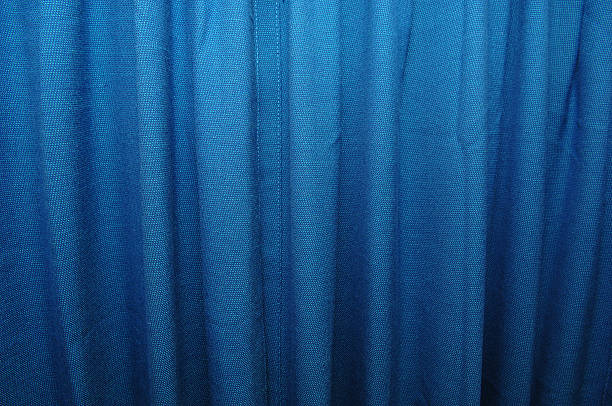 Blue curtain stock photo