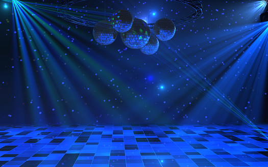 Blue Disco Background Stock Photo - Download Image Now - iStock