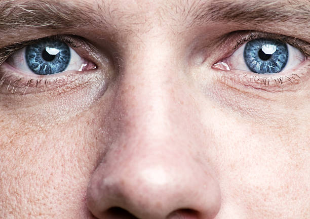 ojos azules - detalle de primer plano fotografías e imágenes de stock