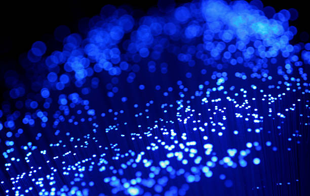 Blue fiber optic lights as a background stock photo