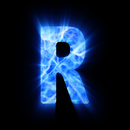 Blue Fire Letter R Stock Photo - Download Image Now - iStock