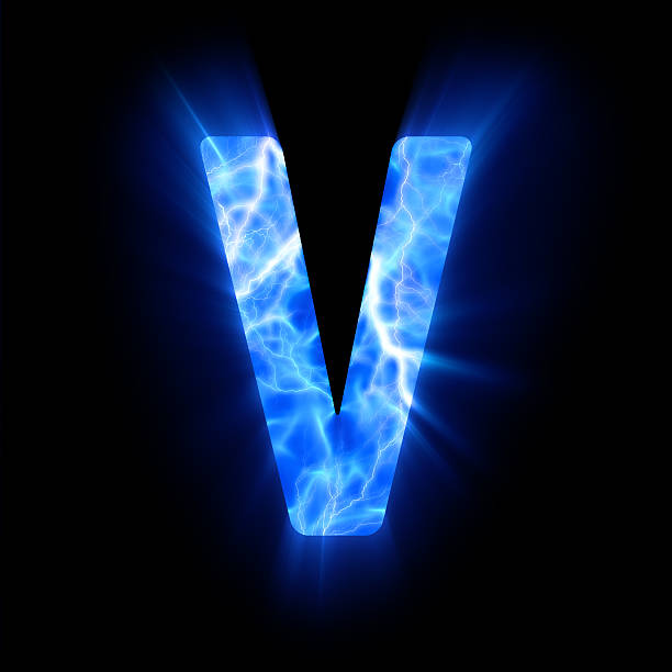 Blue Fire Letter V Stock Photo More Pictures Of Alphabet Istock