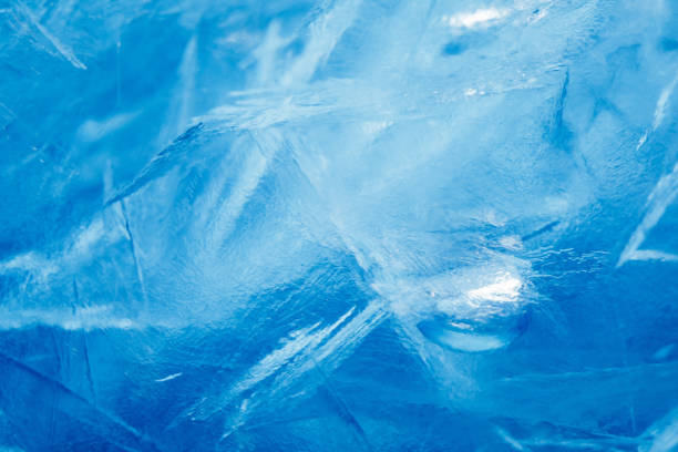 Photo of blue frozen texture of ice