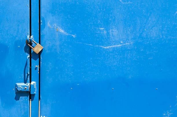 Blue gate stock photo