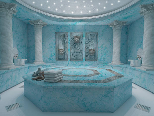 Blue hammam spa Turkish bathroom sauna turkish bath photos stock pictures, royalty-free photos & images
