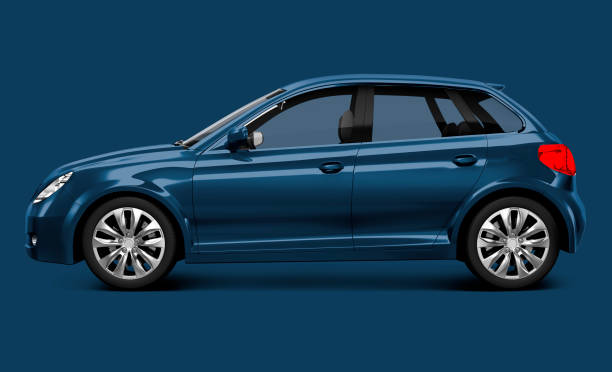 Blue hatchback car Side view of a blue hatchback in 3D

***These graphics are derived from our own 3D generic designs. They do not infringe on any copyright design.*** car stock pictures, royalty-free photos & images