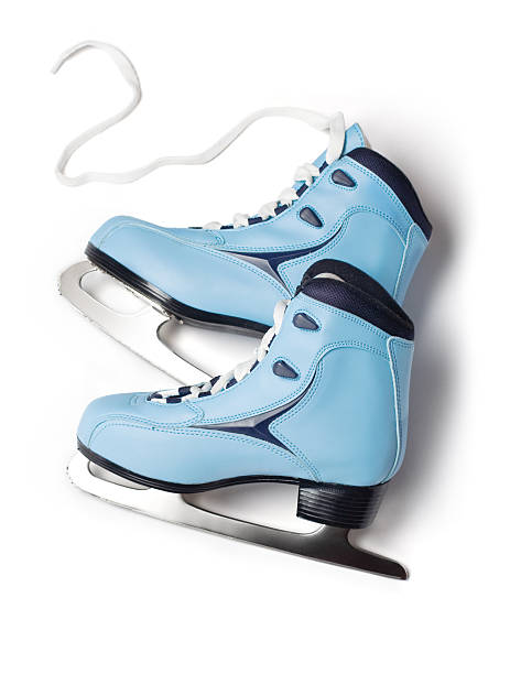 Blue ice skates stock photo