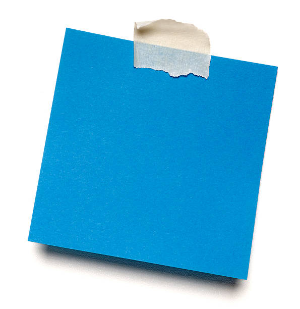 Blue isolated post-it note stock photo