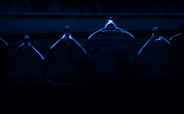 Blue Jars silhouettes stock photo
