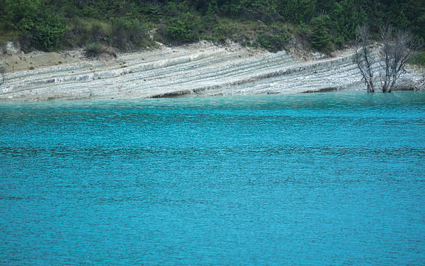 Blue lake stock photo
