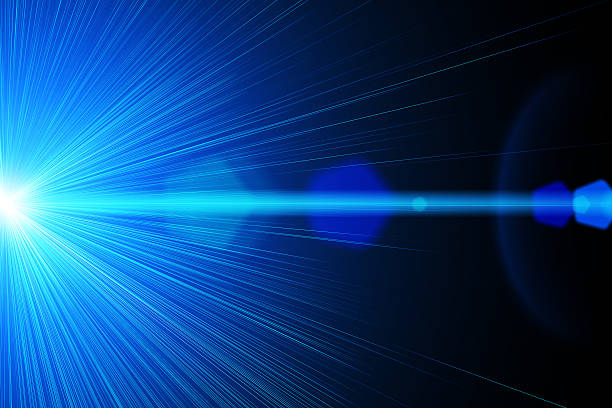 Blue laser ray A blue bright laser ray on black background dance music stock pictures, royalty-free photos & images