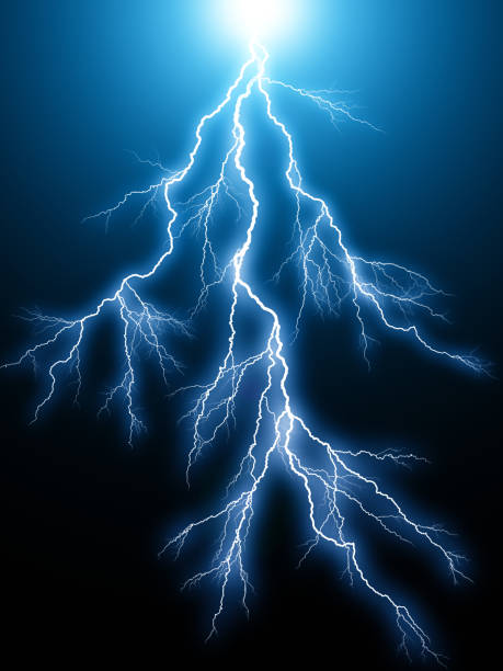descarga eléctrica de rayo azul arco - lightning fotografías e imágenes de stock