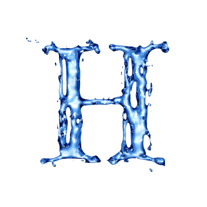 Blue Liquid Water Letter H Stock Photo - Download Image Now - iStock