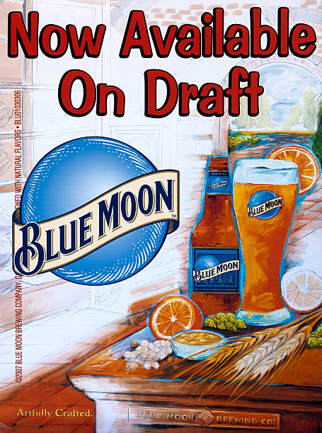 Blue Moon Beer Poster stock photo