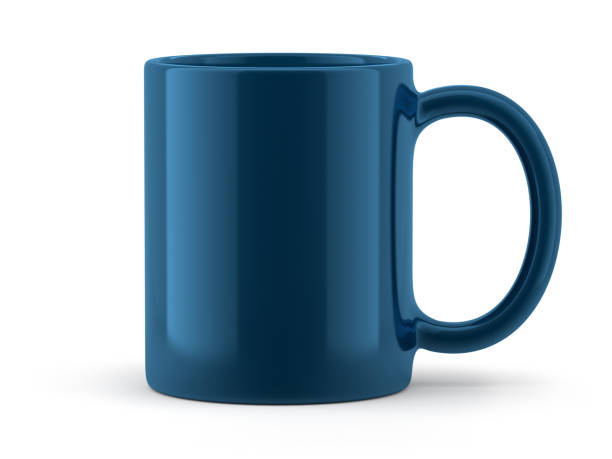 Blue Mug Isolated Blue Mug Isolated on White Background mug stock pictures, royalty-free photos & images