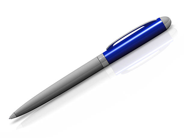 Blue pen (Clipping Path) stock photo