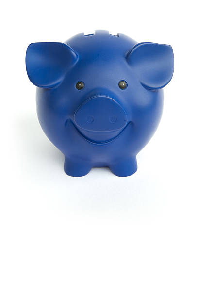 Blue Piggy Bank stock photo