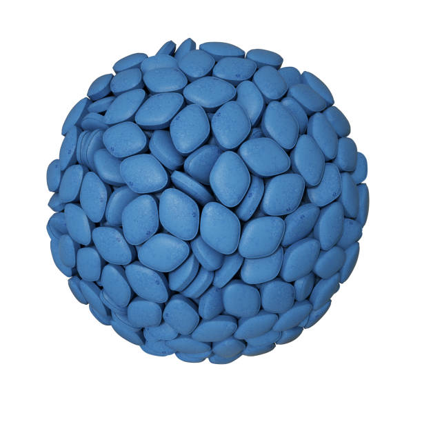 Blue pills Sphere illustration of a Blue pills anti impotence tablet stock pictures, royalty-free photos & images