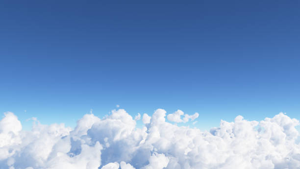 Blue sky with clouds 3D render Blue sky with white clouds 3D render purity stock pictures, royalty-free photos & images