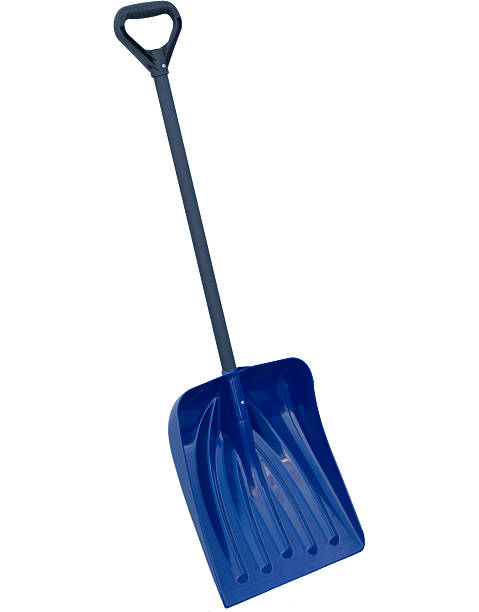 Blue Snow Shovel stock photo
