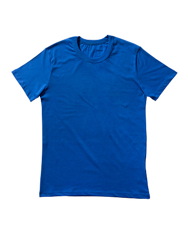 Blue t-shirt isolated on white background (with clipping path)