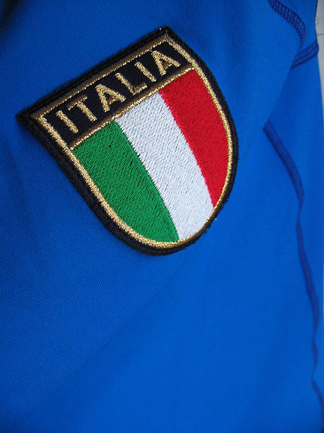 Blue tshirt with italian flag Nobody stock photo