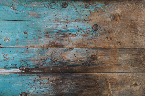 Blue Yellow  old wood background