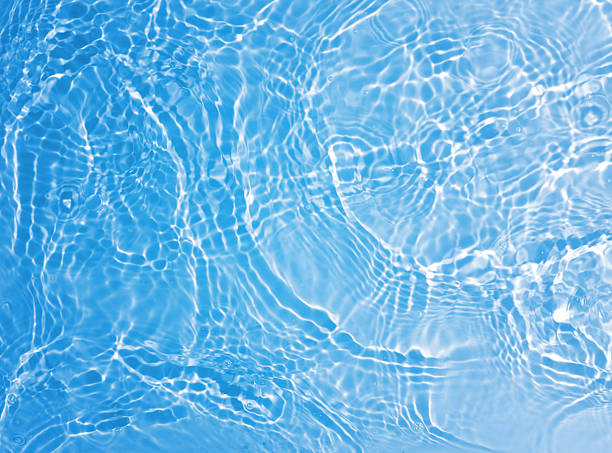 青色の背景に水のリップル - 水面 ストックフォトと画像